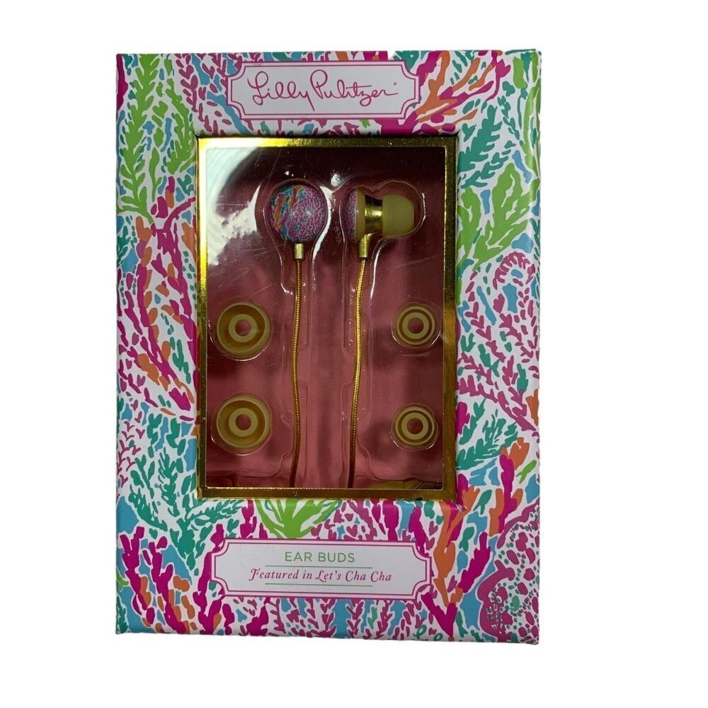NEW in Box Lilly Pulitzer Ear Buds in Let's Cha Cha